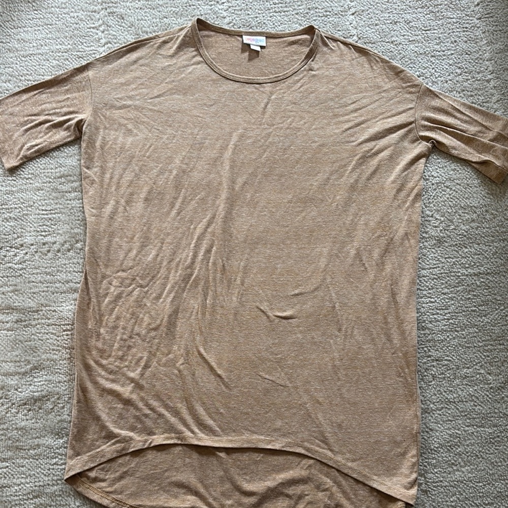 LuLaRoe Tan Short Sleeve Tee Relaxed Fit